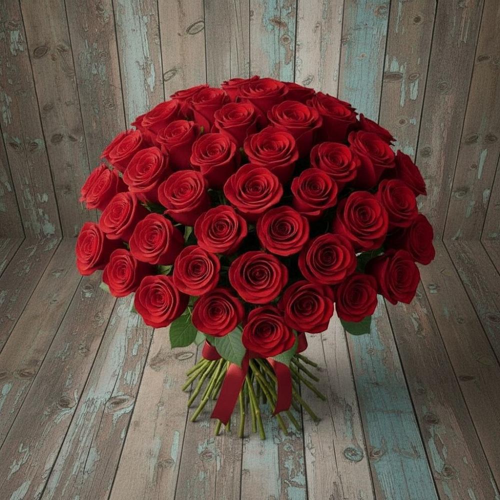 Букет 55 Красных роз Фридом в Сычевке