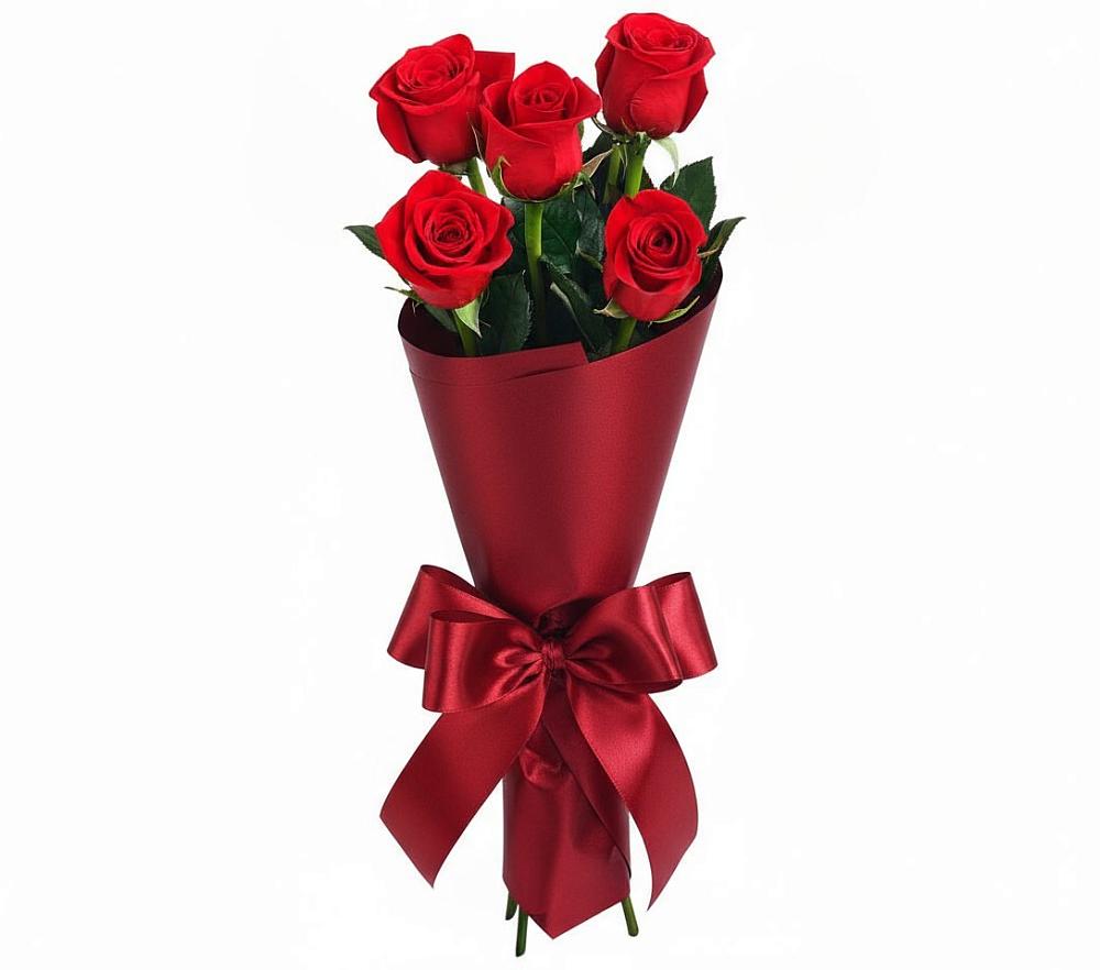 Букет 5 Красных роз Эдлесс Лав в Сычевке