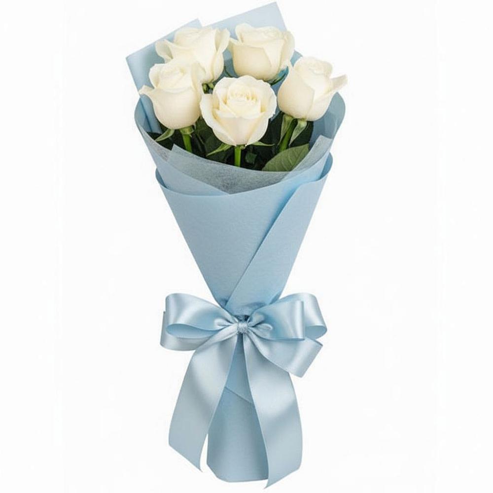 Букет 5 Белых роз Проуд в Сычевке