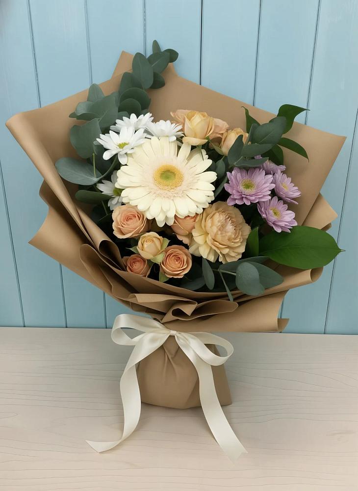 Букет цветов из: Герберы и Хризантемы в Сычевке