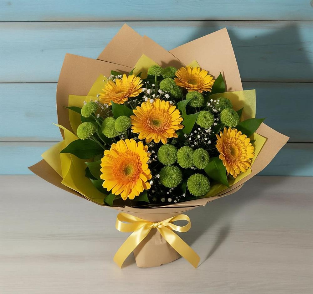 Букет цветов из: Герберы и Хризантемы в Сычевке