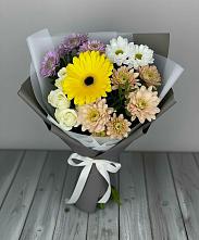 Букет цветов из:  Розы, Герберы и Хризантемы #REPLACE_PRED# Сычевке