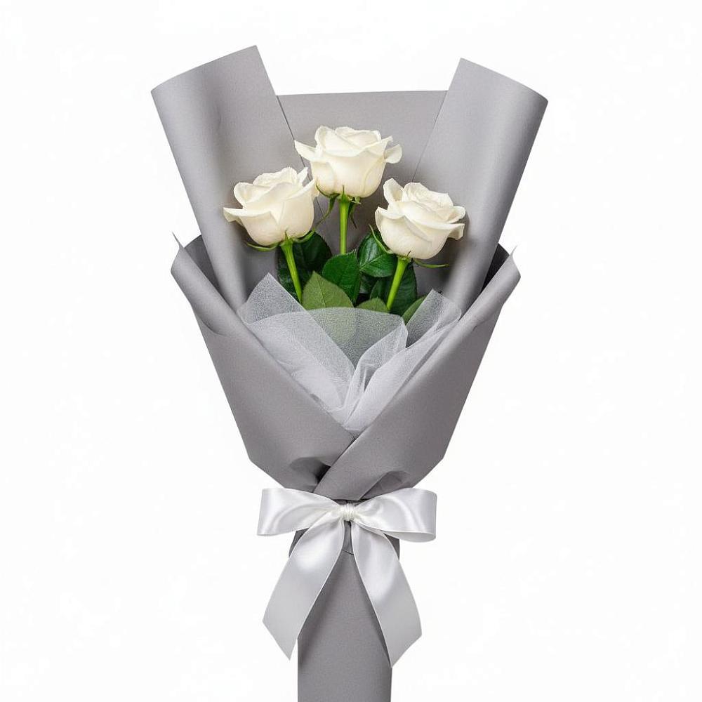 Букет 3 белые розы в Сычевке