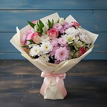 Букет цветов из:  Хризантемы, Альстромерии и Розы в Сычевке