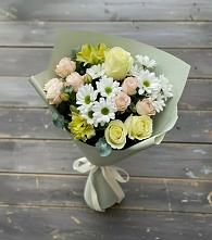 Букет цветов из:  Альстромерии, Розы и Хризантемы в Сычевке